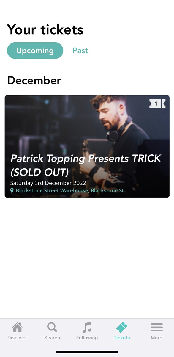 Selling Patrick Topping ticket for Liverpool on December 3rd
