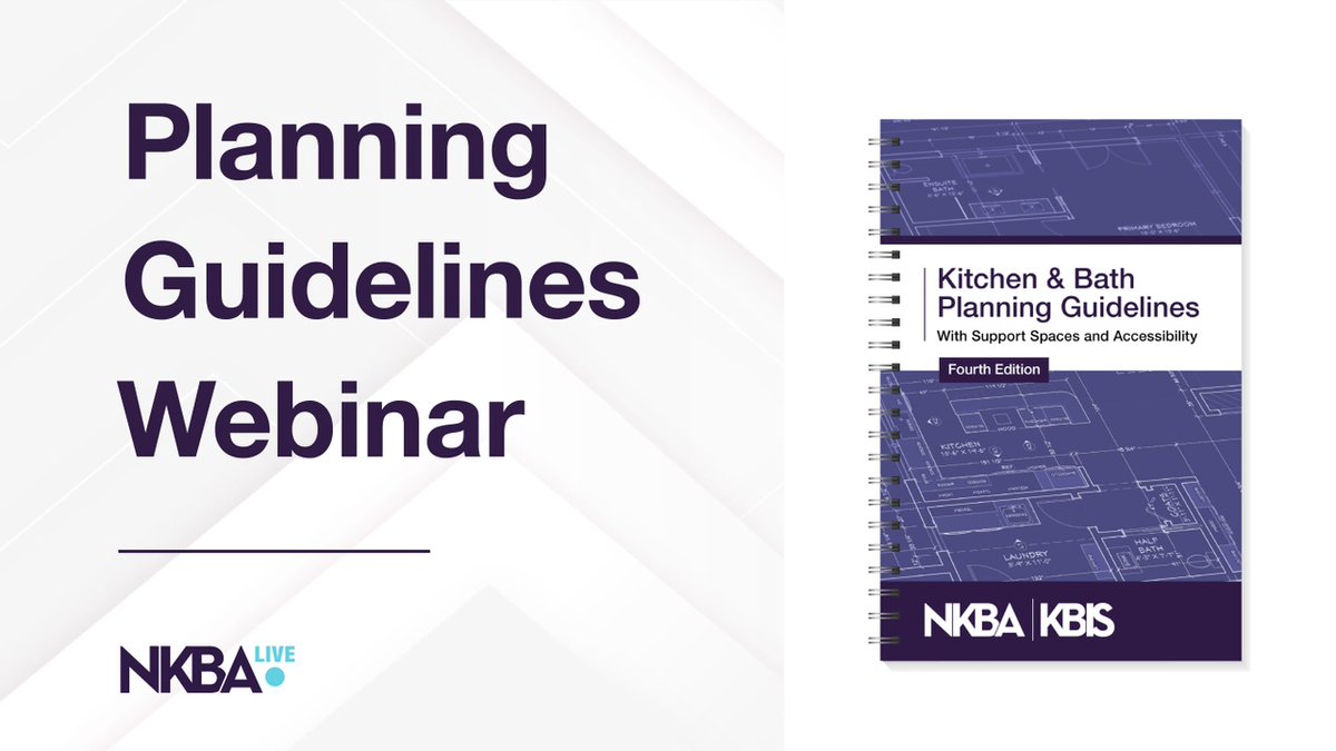 Our Planning Guidelines is the resource for code compliances, accessibility and functionality for the kitchen and bath. We encourage you to learn more in our webinar today at 2:00 pm ET, hosted by #NKBA's Lindsay Franco. For more: bit.ly/3TqSzB5 Sponsored by @Samsung