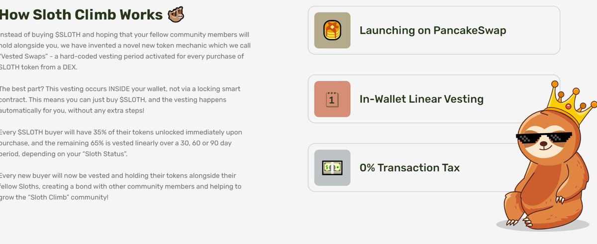 CryptoKuiil's tweet photo. $SLOTH #slothclimb  best #meme project i've seen in a long time

Launching on this Friday 18th 

Initial MC $50k!  #100x - #1000x
No VCs
No Tx Fees
No Team Tokens
Unique new coin concept and mechanism called “Vested Custodial Swaps”

Website is live now https://t.co/wXriquvbz4 https://t.co/ZuXiVAAGTr
