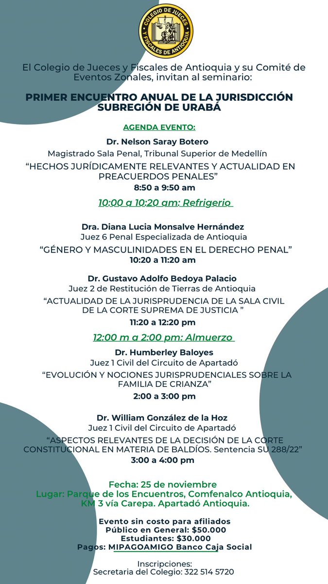Cordialmente invitados a este evento en Apartadó