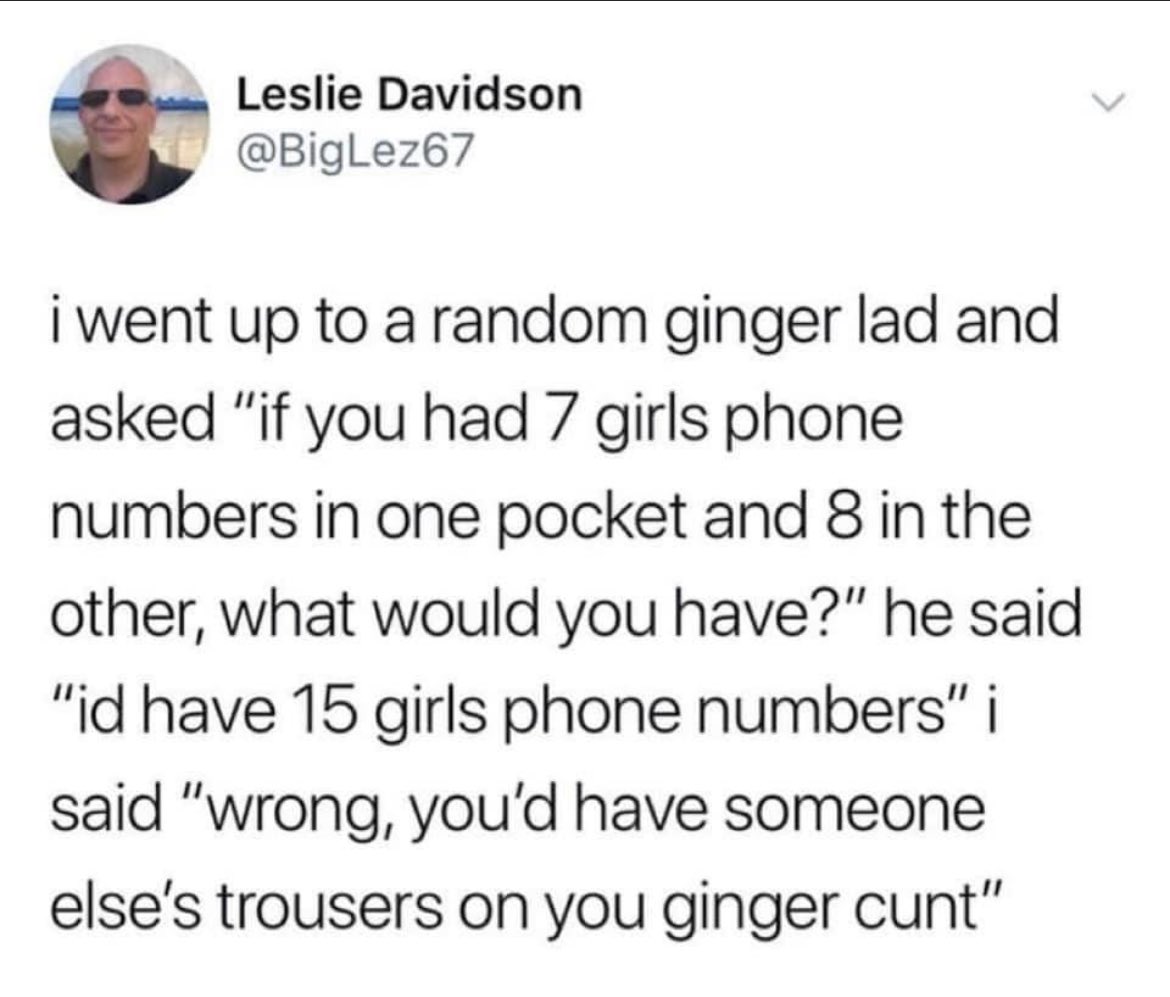 Still the greatest tweet in the history of twitter. ⁦<a href="/BigLez67/">Leslie Davidson</a>⁩ hero😂