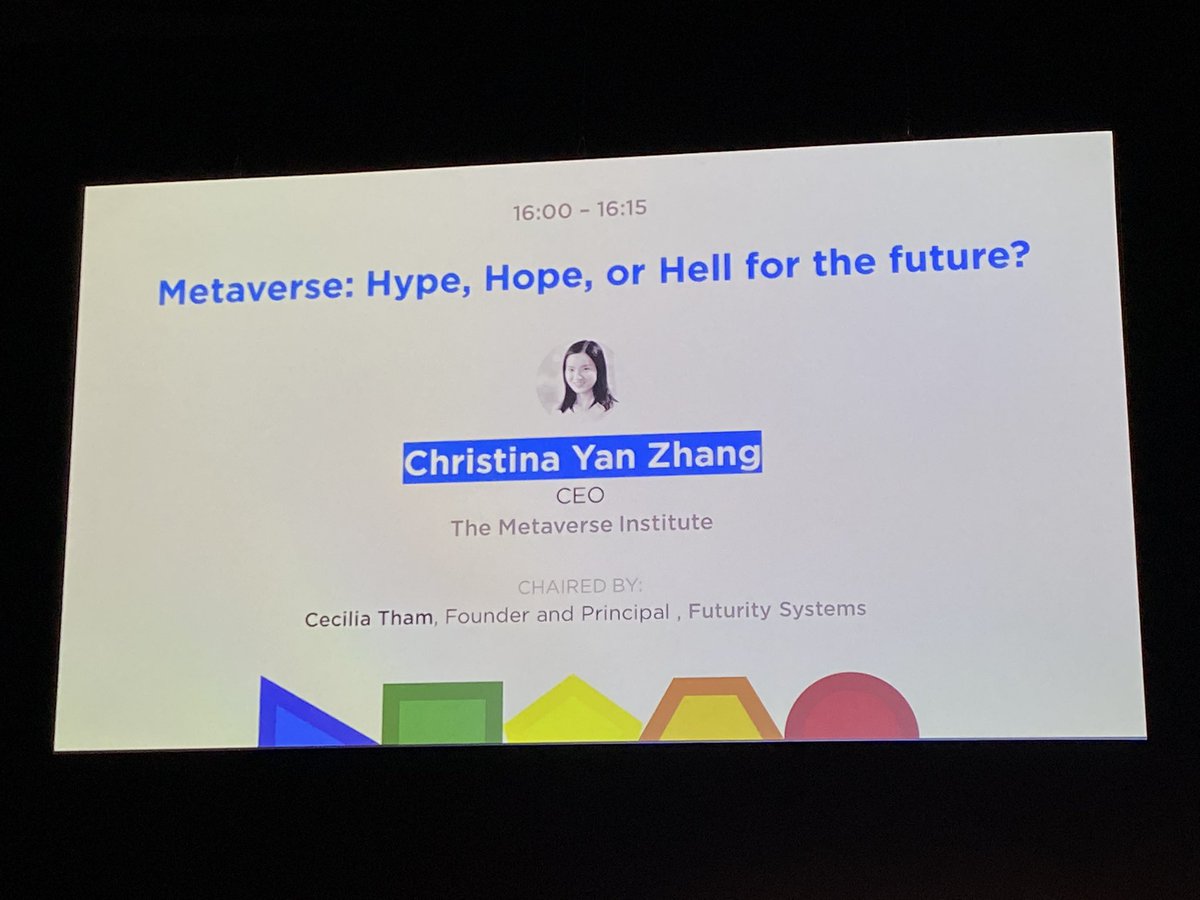 Smart City Expo World Congress (@smartcityexpo) on Twitter photo 💡"Metaverse is the next generation of the Internet : more interactive, intuitive..."
#Metaverse: Hype, Hope, or Hell for the future?
@ChristinaYChang @metaverseinst
Chair <a href="/CeciliaMTham/">Cecilia M Tham</a> <a href="/FuturitySystems/">Futurity systems</a>
📍Blue Room, Congress Area
#SCEWC22 💡"Metaverse is the next generation of the Internet : more interactive, intuitive..."
#Metaverse: Hype, Hope, or Hell for the future?
@ChristinaYChang @metaverseinst
Chair <a href="/CeciliaMTham/">Cecilia M Tham</a> <a href="/FuturitySystems/">Futurity systems</a>
📍Blue Room, Congress Area
#SCEWC22