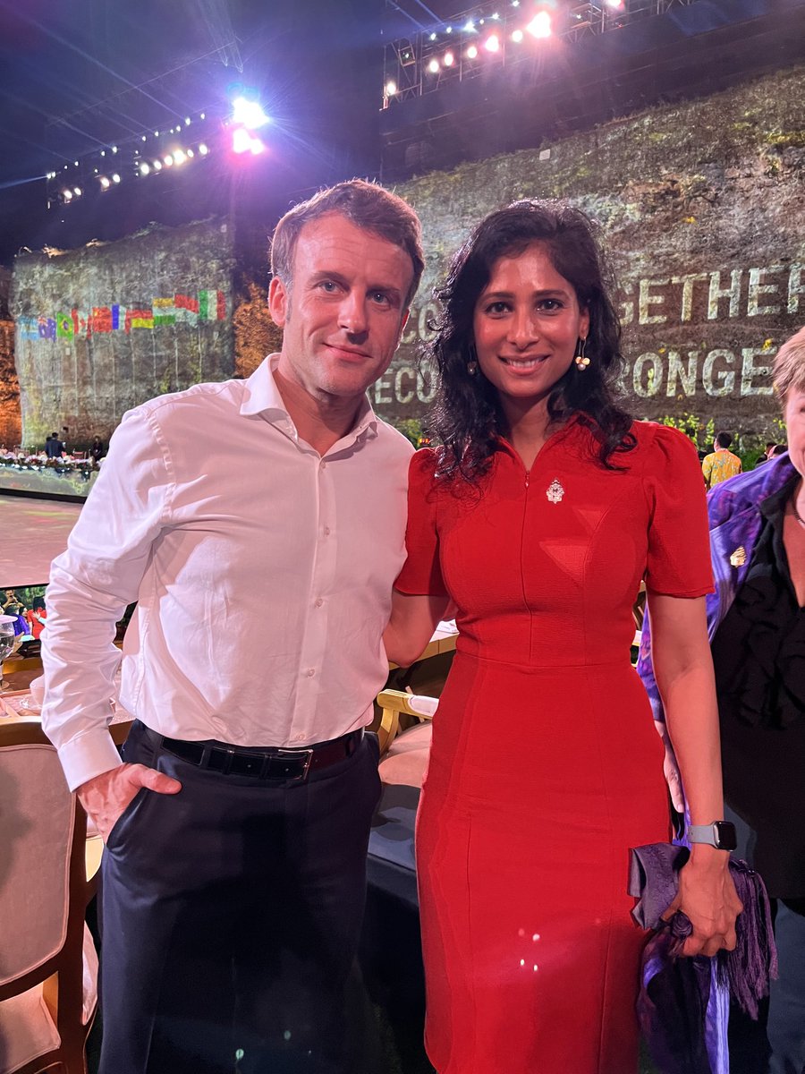 Gita Gopinath (@gitagopinath) on Twitter photo Food and energy security took center stage at the G20. President <a href="/EmmanuelMacron/">Emmanuel Macron</a> of France led a deep dive discussion on solutions to address fertilizer shortages that pose a serious risk to food security. Food and energy security took center stage at the G20. President <a href="/EmmanuelMacron/">Emmanuel Macron</a> of France led a deep dive discussion on solutions to address fertilizer shortages that pose a serious risk to food security.
