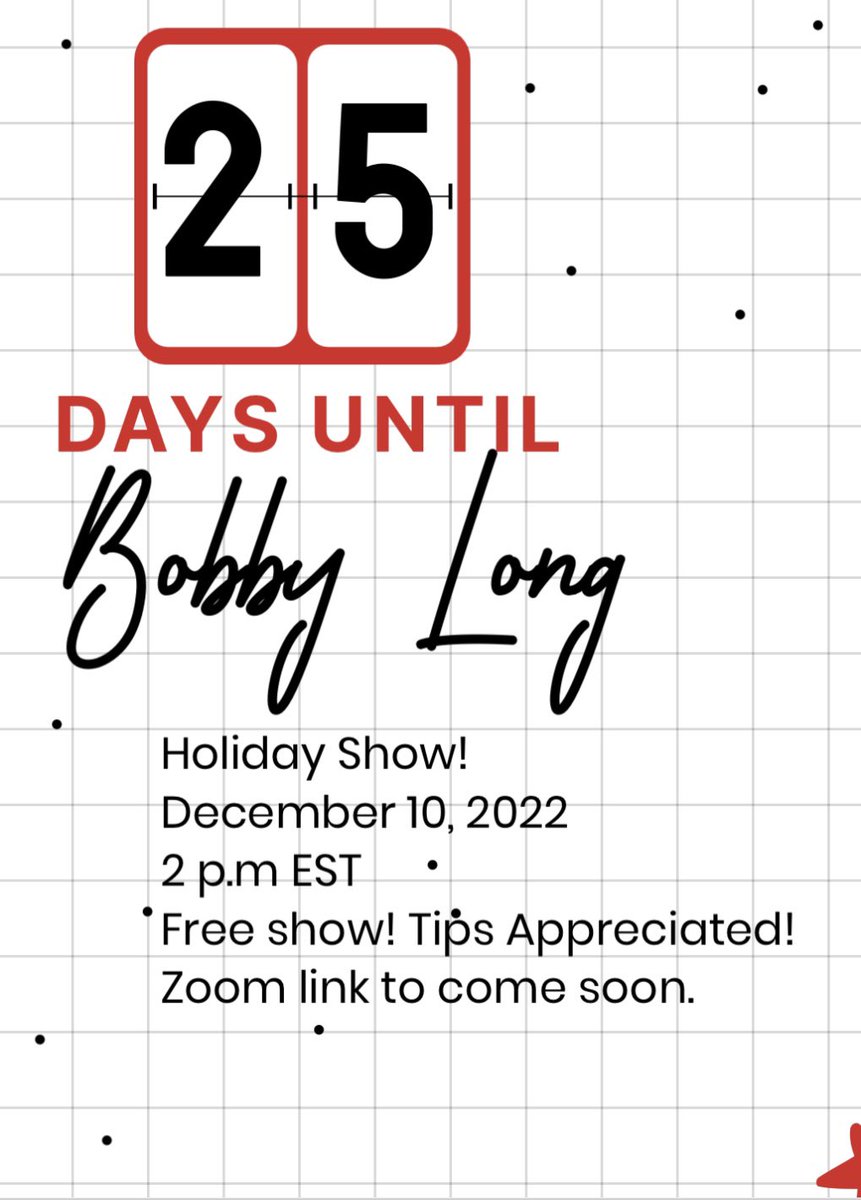 Have you heard the news? @BobbyLongNews holiday show is in the works!! Mark your calendars!