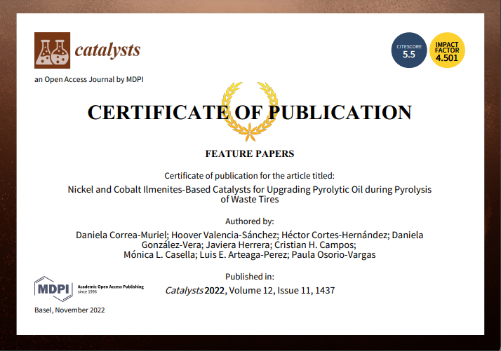 daniela_corream's tweet photo. Pyrolysis of waste tires is an interesting method to produce value-added products. Look at our last article at @Catalysts_MDPI which be released in a few days. We study the use of oxides and reduced Ni, Co-llmenites as catalysts in a pyrolysis process #pyrolysis #WasteTire #Env https://t.co/K5Guw3Zcao