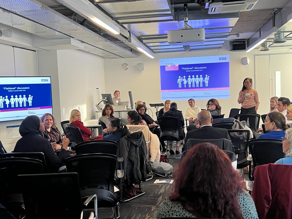 Discussing the integration of post-natal information and choice to be provided antenatally in a variety of languages and formats so it is accessible to all - thank you ‘fishbowl’ participants for sharing your experiences <a href="/HINSouthLondon/">Health Innovation Network South London</a> <a href="/Ldn_ICHP/">Imperial College Health Partners</a> <a href="/UCLPartners/">UCLPartners</a> <a href="/MatNeoSIP/">MatNeoSIP</a>