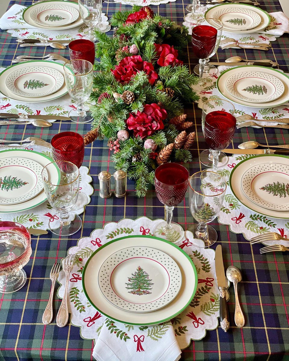 PortmeirionGrp's tweet photo. A #mixandmatch look from one of our friends. Get inspired by Deborah for #Christmas #tablestyling with her #SpodeChristmasTree look, pairing traditional Christmas Tree with #polkadot. 🎄 

📷: @addictedtochina on IG https://t.co/NleljC7B5o