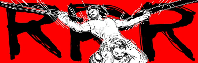 RRRのここが好きという絵、銃を描く前に力尽きた(消す) 