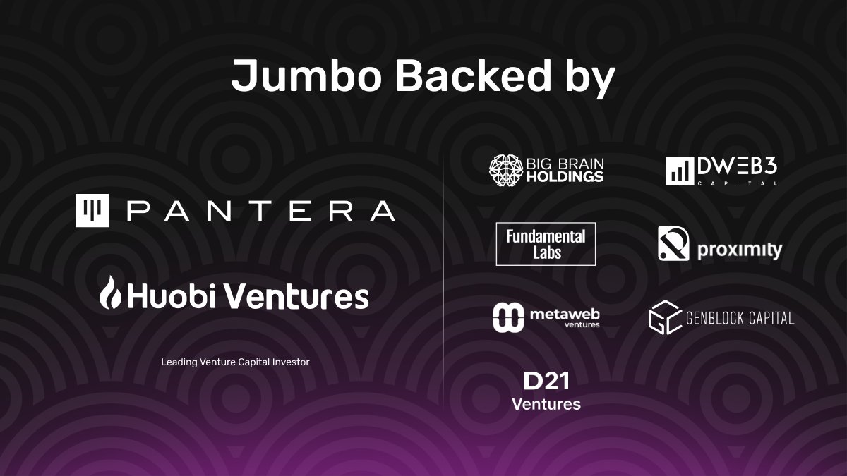 Jumbo.Exchange (@jumbo_exchange) on Twitter photo 🔥We are excited to announce our recent fundraising round!
👍With the help of several VCs including Leading investors such as <a href="/PanteraCapital/">Pantera Capital</a> and @huobi_incubator, Jumbo Exchange raised 3.5 million $
👉medium.com/jumbo-dex/jumb…
Visit our updated website jumbo.exchange 🔥We are excited to announce our recent fundraising round!
👍With the help of several VCs including Leading investors such as <a href="/PanteraCapital/">Pantera Capital</a> and @huobi_incubator, Jumbo Exchange raised 3.5 million $
👉medium.com/jumbo-dex/jumb…
Visit our updated website jumbo.exchange