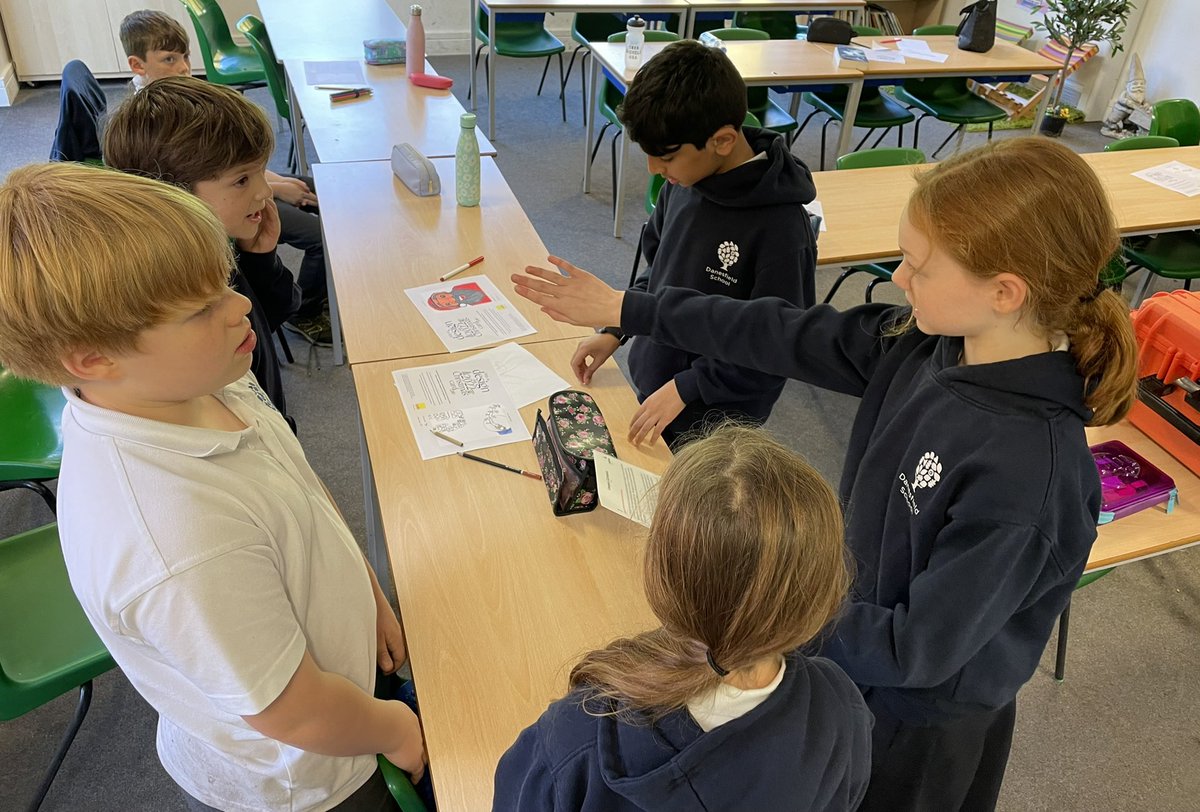 DanesfieldY6's tweet photo. We enjoyed the challenge of memorising scenarios this afternoon and relaying the information to a “Call handler”. #teamwork #LeadershipBox @DanesfieldSchl https://t.co/5hPfZwQE3n