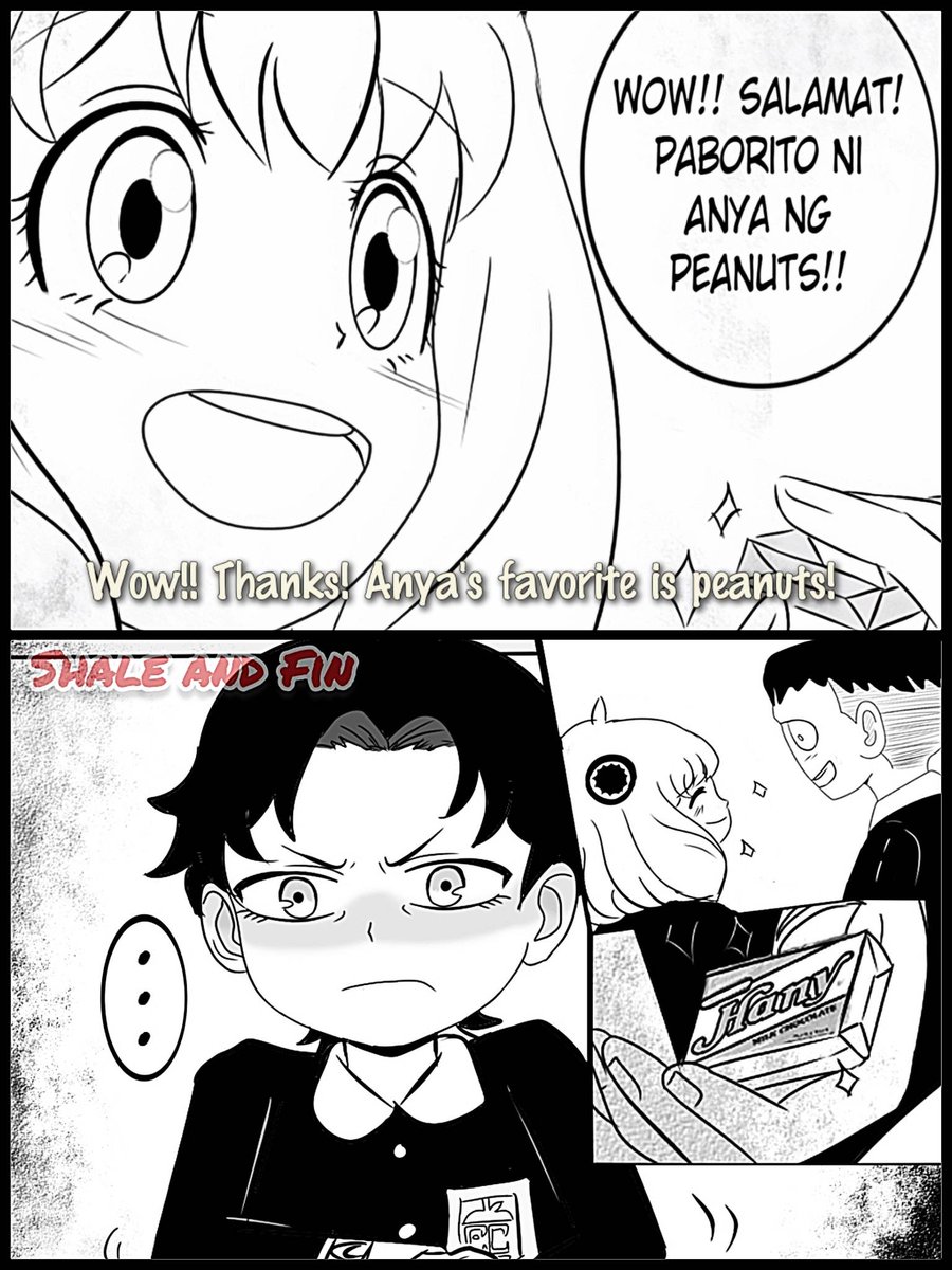 FinShale's tweet image. FULL COMIC  DUB: youtu.be/4c8CuRiZ-0E
George gave Anya a bar of peanut chocolate then Damian felt uncomfortable looking at them laughing.
#SPYxFamily #SPY_FAMILY #AnyaForger #damianya