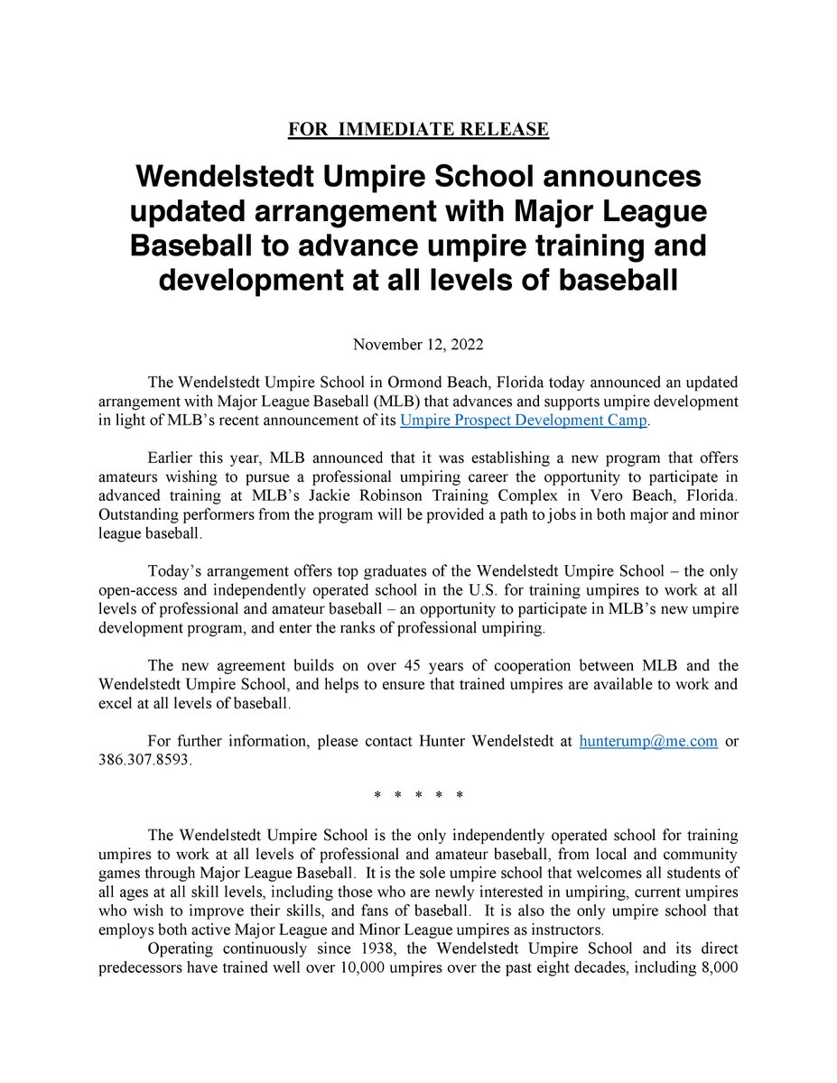 Wendelstedt Umpire School on Twitter "🚨 ATTENTION 🚨 👉 It has