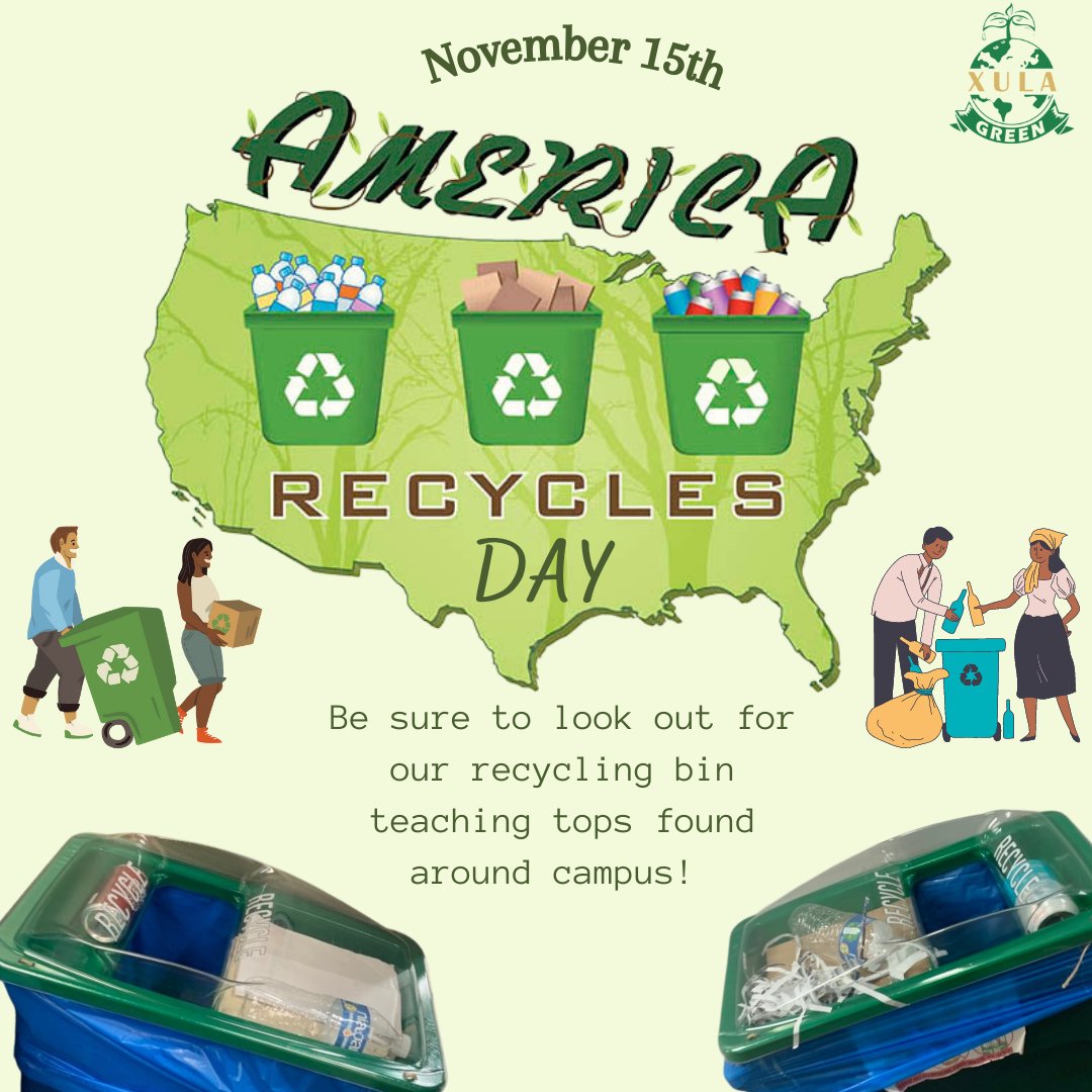 XULAGreen (@xula_green) on Twitter photo We are proud to support America Recycles Day, a <a href="/kabtweet/">Keep America Beautiful®</a> program. We will be taking the #BeRecycled pledge to show our commitment to improving recycling and we encourage you to do the same. Come see us in the UC lobby today from 11 am to 1 pm to take the pledge! ♻️ We are proud to support America Recycles Day, a <a href="/kabtweet/">Keep America Beautiful®</a> program. We will be taking the #BeRecycled pledge to show our commitment to improving recycling and we encourage you to do the same. Come see us in the UC lobby today from 11 am to 1 pm to take the pledge! ♻️