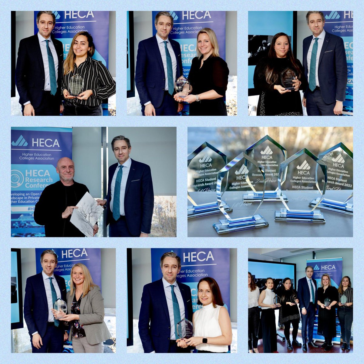 HECA_IRL's tweet photo. Thanks to all the participants in the HECA Student Research Awards & a especial shout out to winners & for your time today at the #HECA22 Research Conference. Delighted Minister Harris could present the Awards https://t.co/3aCicEeAzf