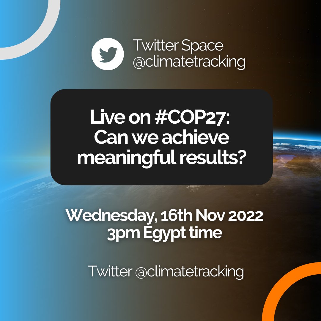 Climate Tracker (@climatetracking) on Twitter photo 🌳You’re invited to our Twitter Space on Wednesday 3pm Egypt!
We’ll discuss #COP27 result so far, with <a href="/chermainelee22/">Chermaine Lee</a> <a href="/StutiNMishra/">Stuti Mishra</a> <a href="/VivianJourno/">Vivian Chime</a> <a href="/ale__cuellar/">Alejandra Cuéllar</a> <a href="/anjosannab/">Anna Beatriz Anjos</a> and many more
#climate #climatechange
JOIN ➡️➡️ x.com/i/spaces/1ypJd… 🌳You’re invited to our Twitter Space on Wednesday 3pm Egypt!
We’ll discuss #COP27 result so far, with <a href="/chermainelee22/">Chermaine Lee</a> <a href="/StutiNMishra/">Stuti Mishra</a> <a href="/VivianJourno/">Vivian Chime</a> <a href="/ale__cuellar/">Alejandra Cuéllar</a> <a href="/anjosannab/">Anna Beatriz Anjos</a> and many more
#climate #climatechange
JOIN ➡️➡️ x.com/i/spaces/1ypJd…