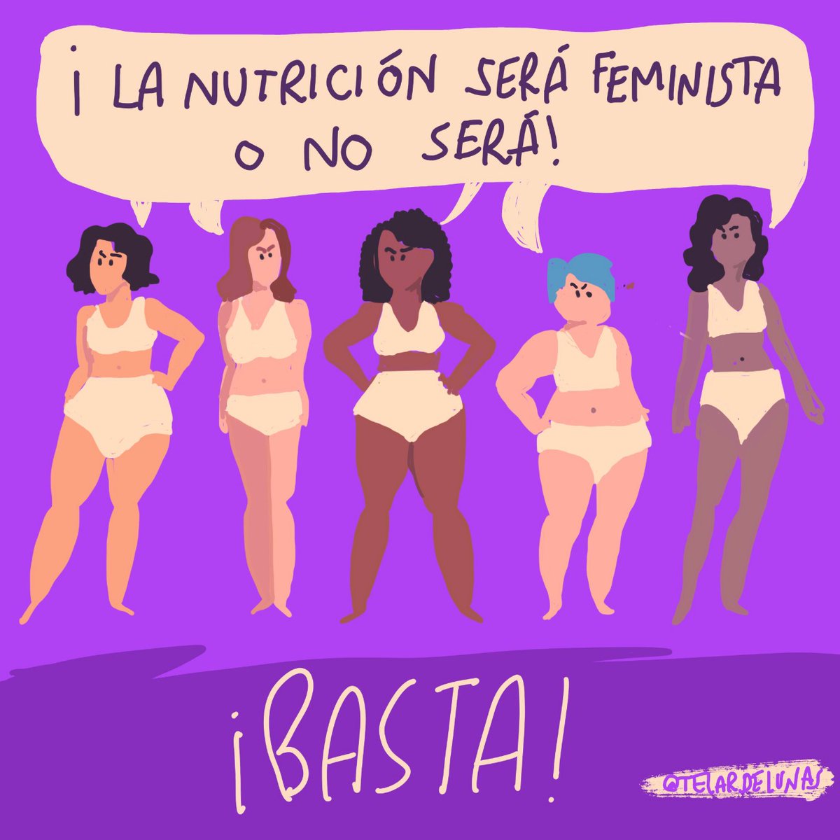 TelarDeLunas's tweet photo. La nutrición debería contribuir a que podamos deconstruir la presión social que habita sobre nuestros cuerpos... 

#telardelunas #cuestionaldoal #culturadeladieta #perspectivafeminista #feminismo #feminismoilustrado #circulodemujeres #comunidaddemujeres  #mujerescuidandomujeres https://t.co/PhEqM8HHUt