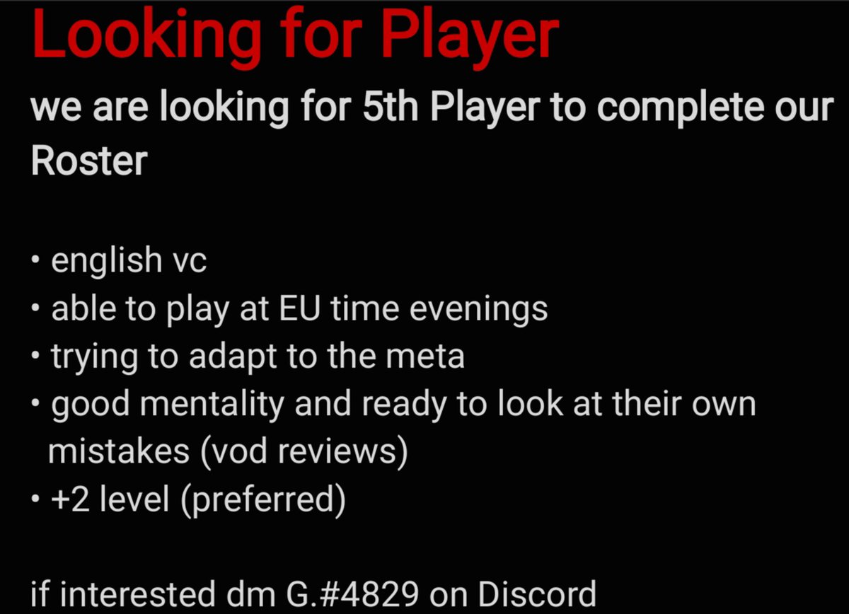 NoMercySplatoon's tweet image. We are looking for a 5th player to complete our roster, requirements in the picture below!
Retweets are highly appreciated