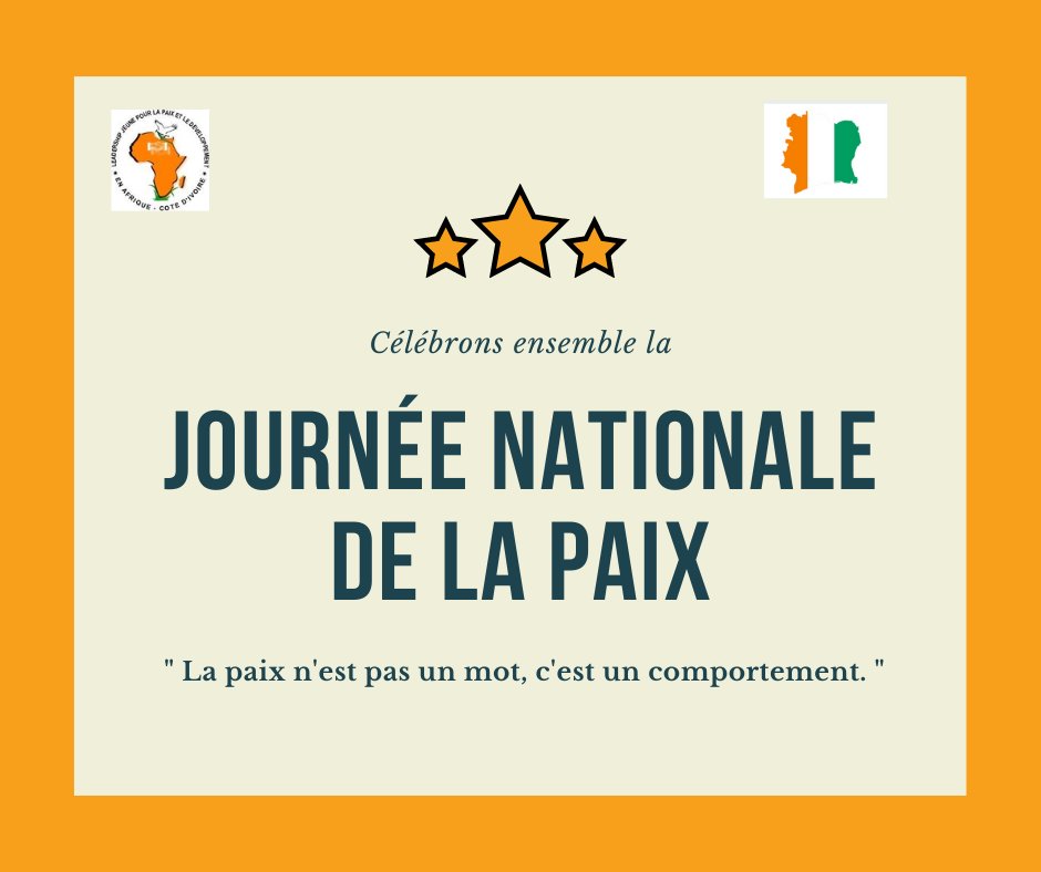 lejepadci's tweet photo. Bonne Fête de la Paix! 
@LEJEPAD @LEJEPADTombolia @FasoLejepad @LejepadB @LEJEPADTombolia @lejepadci https://t.co/Sd8GVWgtqm