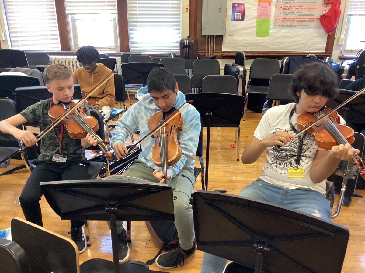Students are practicing on their string instruments. They Re getting ready for the Winter concert coming up on December 14. <a href="/chicagosymphony/">Chicago Symphony Orchestra</a> <a href="/IllinoisASTA/">Illinois ASTA</a>
