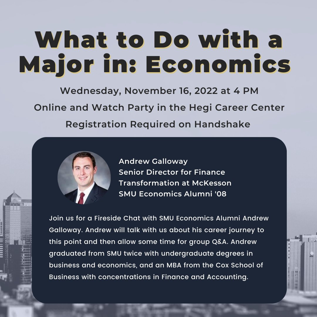 <a href="/SMU/">SMU</a> <a href="/SMUDedman/">SMU Dedman College</a> undergrad mustangs ... please join use for an alumni presentation TOMORROW!

#PonyUp