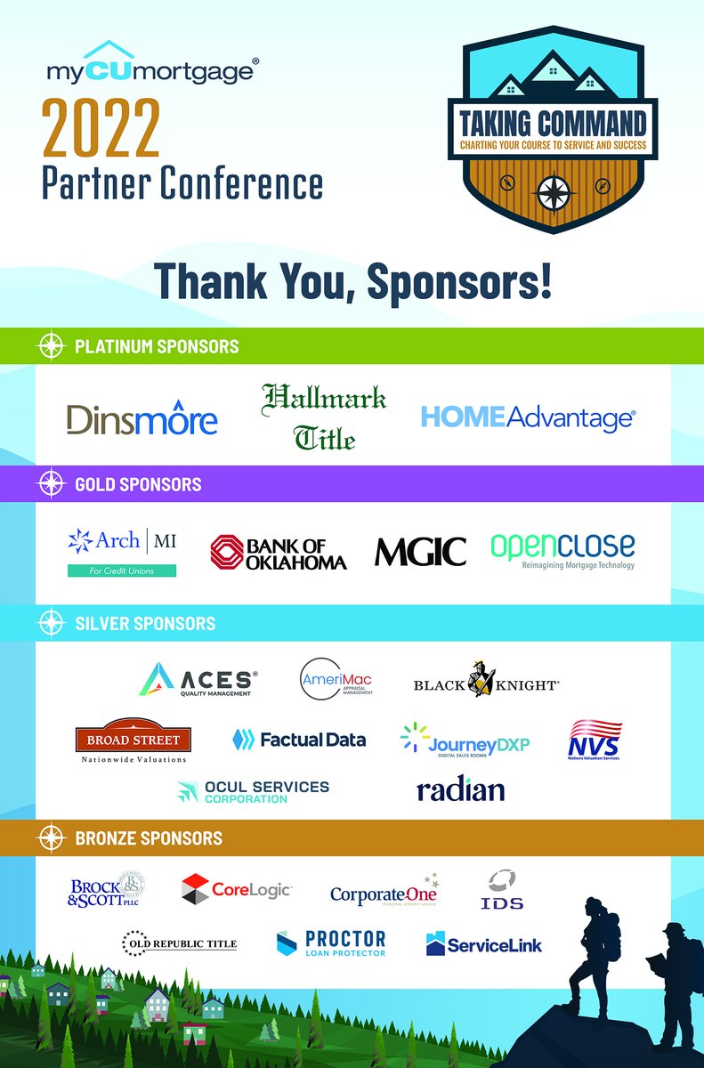myCUmortgage's tweet image. As we continue to receive positive feedback on the 2022 myCUmortgage Partner Conference, we want to again thank our wonderful sponsors! None of it would be possible without you! #TakingCommand
