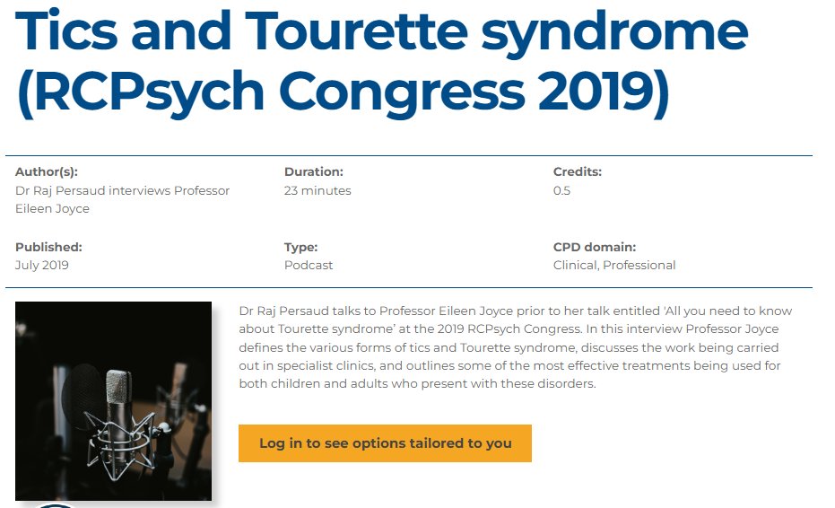 rcpsych_eLearn's tweet photo. Did you attend the Autumn #AcademicConference today? Earlier, conversation turned to the topic of 'Tics, Tremors, Dystonias, and Other Movement Disorders'.
Keen for more? Continue learning with #CPDeLearning #podcast'#TicsandTourette syndrome'
🔗 https://t.co/SBmAz8cLzJ https://t.co/xQjjKcp8HR