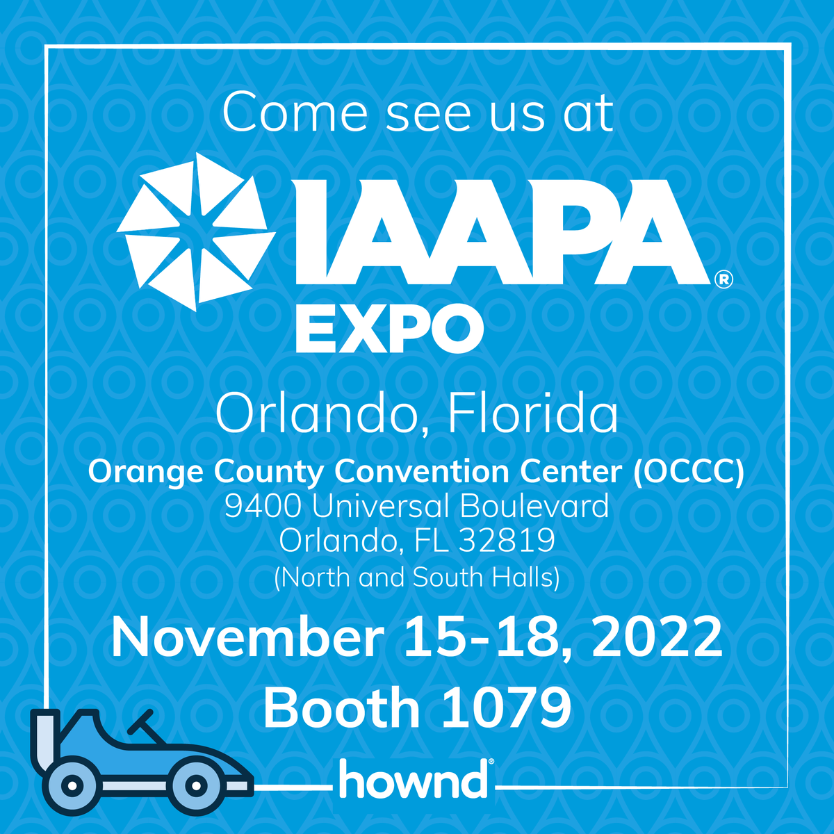 HowndInc's tweet photo. We’re at IAAPA Expo 2022! Booth 1079! See how we can help your attraction facility bring in more customers and more money with promotion distribution!
#IAAPAExpo #IAAPA2022 #Orlando #hownd https://t.co/NeusTBHMoR