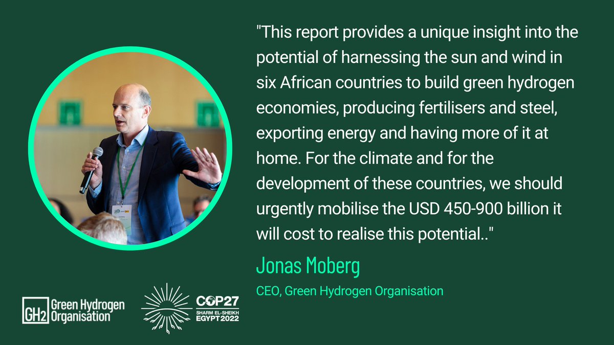 At an <a href="/AfDB_Group/">African Development Bank Group</a> session on powering Africa's energy transition with #greenhydrogen, the Africa Green Hydrogen Alliance, <a href="/hlcchampions/">Climate High-Level Champions</a> Team &amp; <a href="/gh2org/">Green Hydrogen Organisation</a> with support from <a href="/McKinsey/">McKinsey & Company</a> launched a new report on Africa's green hydrogen potential in key countries gh2.org/article/green-…