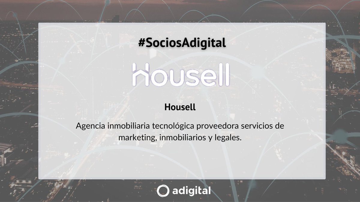 adigital_org's tweet photo. 🎉Hoy damos la bienvenida a #Housell, nueva empresa asociada a Adigital:
➡️@HousellCom
🔗https://t.co/pKPugpL9IY
#SociosAdigital https://t.co/cqQaFw7DQC