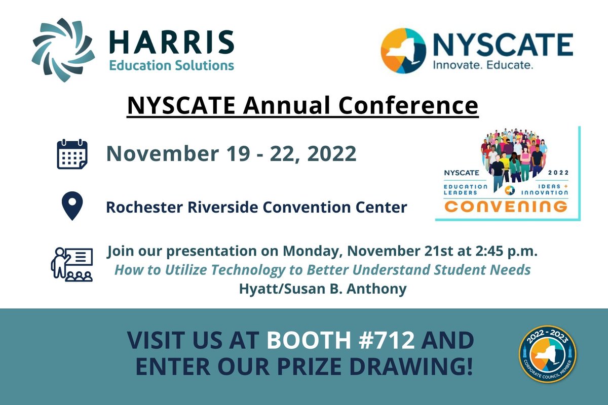 Stop in and see us at the annual NYSCATE conference this week!
