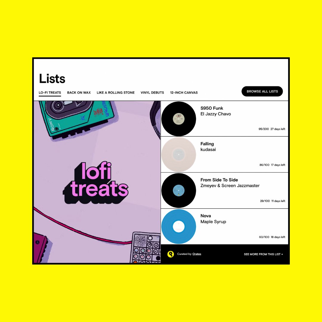 𝕃𝕆-𝔽𝕀 𝕋ℝ𝔼𝔸𝕋𝕊
Here's our selection of dreamy lo-fi record that you can preorder on our ‘Lo’-fi Treats list of current favorites—feat. El Jazzy Chavo, <a href="/kudasaibeats/">kuda</a>, Zmeyev &amp; ScreenJazzmaster <a href="/UUndergrounds/">urbnundrgrnds</a> on the #Qrates Discover page 👀 qrates.com/lists/lo-fi-tr…