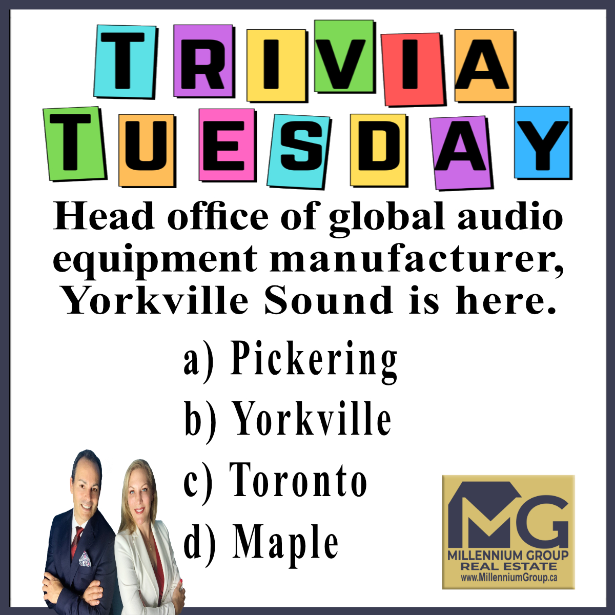 Any serious musician shopping at Long & McQuade knows the Yorkville Sound brand name 🎶

#YorkvilleSound #Long-McQuade #CanadianMusic #MadeInCanada #TuesdayTrivia #TriviaTuesday #NeighbourhoodTrivia #OntarioTrivia #TorontoTrivia #MusicTrivia #MillenniumGroupRealEstate #MGRE