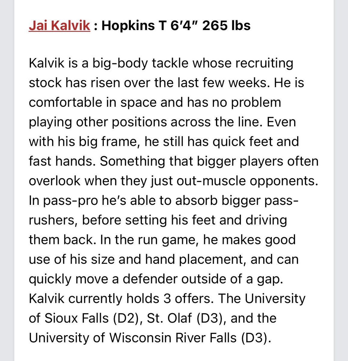 Thank you <a href="/PrepRedzoneMN/">Prep Redzone Minnesota</a> and <a href="/MNFBSpotlight/">MNFootballSpotlight</a> for the write up!
