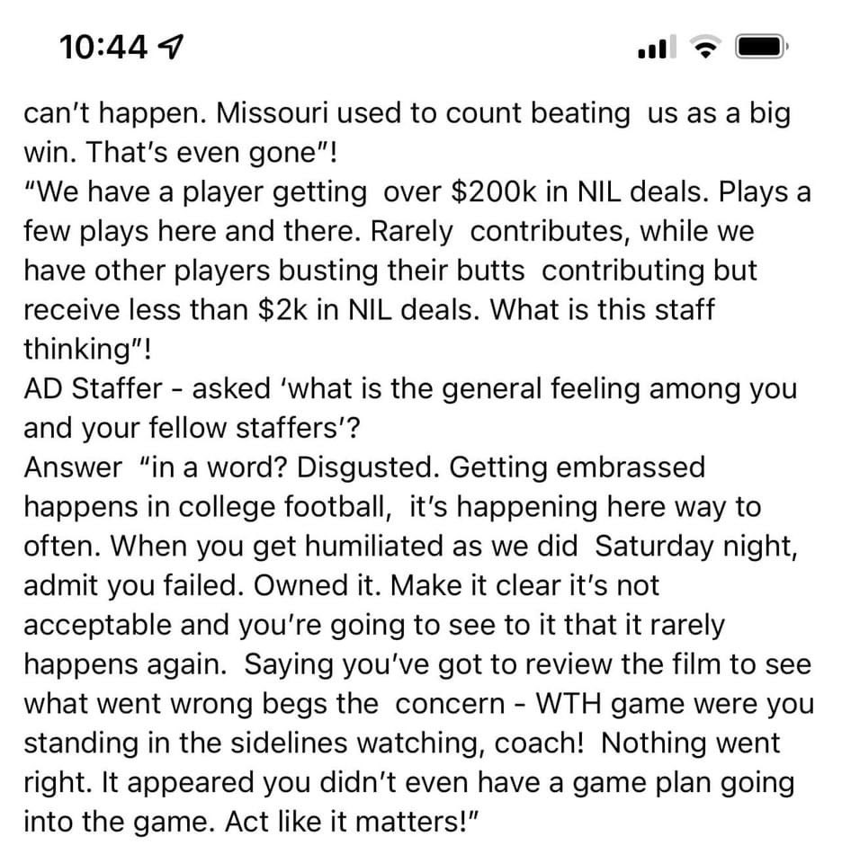 Sad_Gamecock's tweet image. Saw this on a few FB groups. Take it a face value. Also, a little surprised if true than Tanner actually has the balls to do something like this.