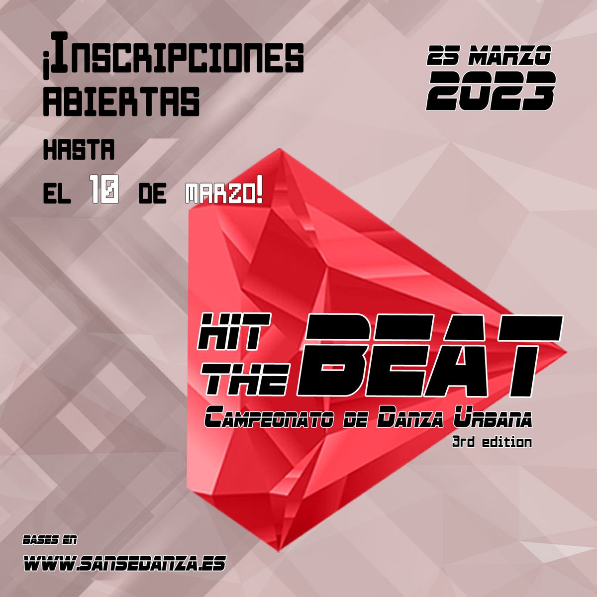 HCampeonato's tweet photo. 🚨¡INSCRIPCIONES ABIERTAS!🚨-
Ya puedes inscribirte en HIT THE BEAT 3. Nuevos jurados, más premios y otras novedades que os iremos desvelando! Info y bases en https://t.co/k1WTmvZXn0
❤️🔜
#hitthebeat #HTB2023 #HTB #urbandance #campeonato #hiphop #competicion #baileurbano https://t.co/kjUkQa8465