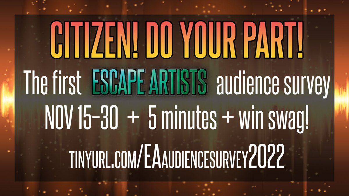 EAPodcasts's tweet image. EA is thrilled to launch our first ever audience survey from November 15th to 30th! This 5 minute anonymous survey will help us learn more about our audience &amp;amp; evaluate how we plan our content. What’s more—you can enter a draw to win an EA SWAG BAG! Link: tinyurl.com/eaaudiencesurv…