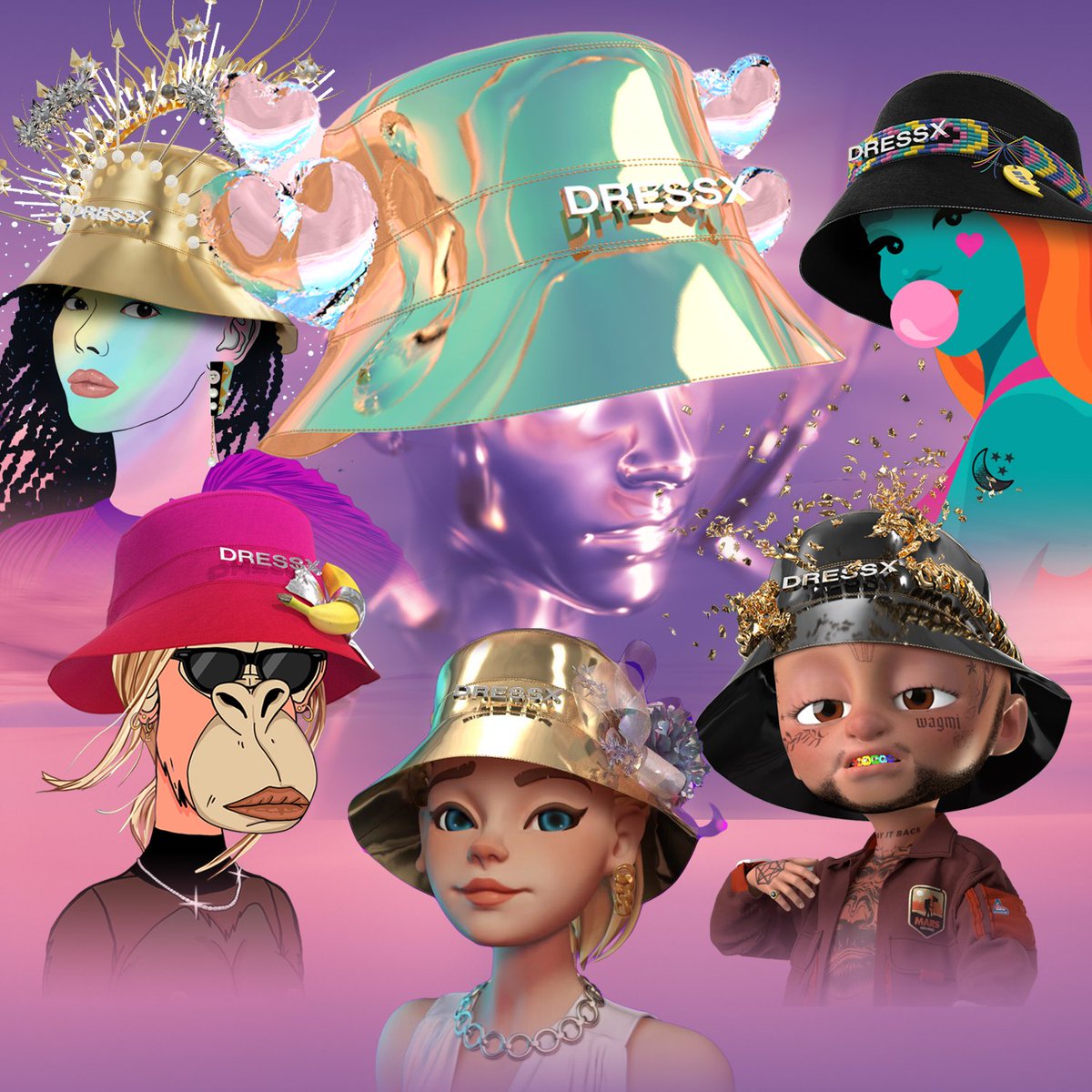 The DRESSX Genesis can be worn on ANY PFP!! 

Big thanks to our trait partners <a href="/MyBFF/">BFF 🌈</a> <a href="/MAVIONworld/">MAVION</a> @MM3nft <a href="/DApeWives/">Desperate ApeWives</a>

⚡Allow list is open until 7pm PST tonight!

Pre-sale minting opens tmrw 11.16 <a href="/8am/">8am</a> PST on  nft.dressx.com