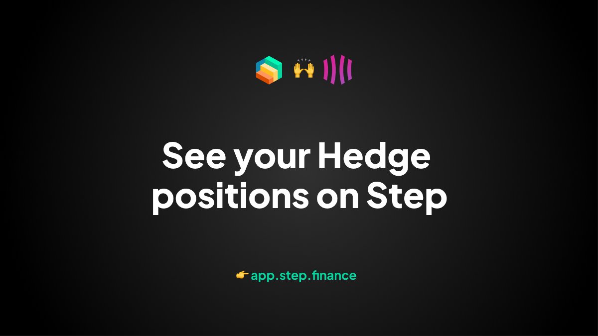 - Add support for Hedge Hedge fam is good fam, you can now track your Hedge positions in Step!