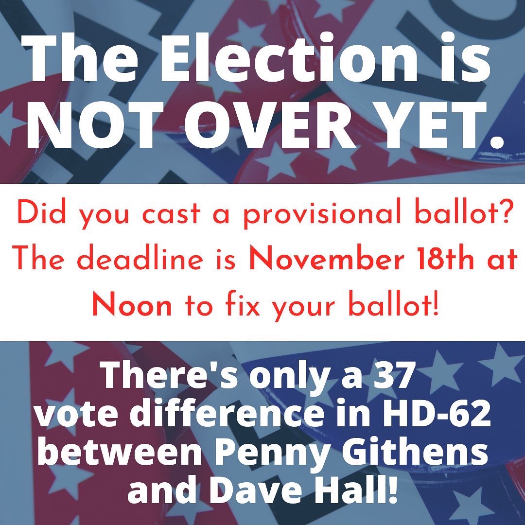 We can still elect Penny Githens as our next State Rep, but we need people to take action now!