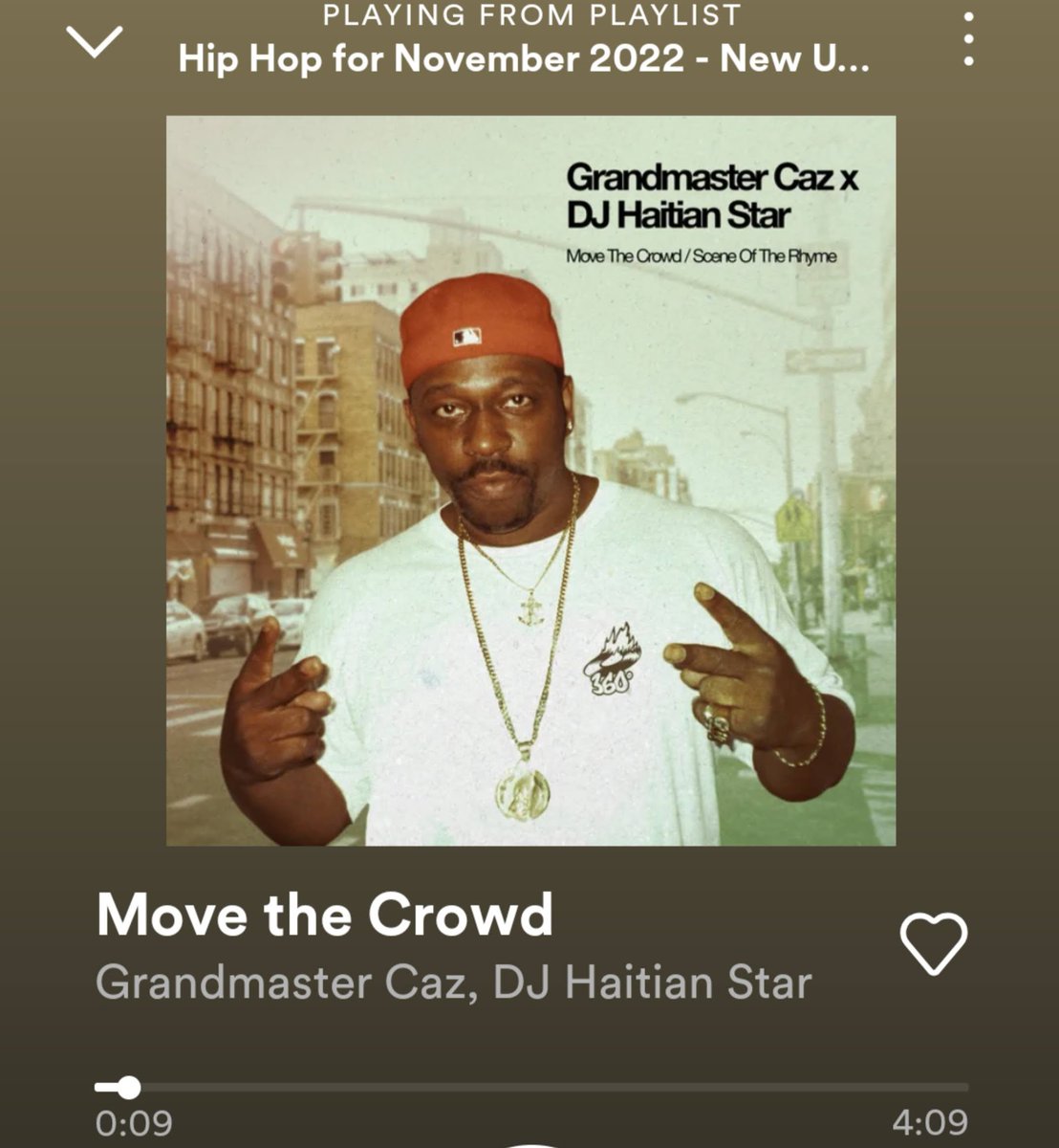 thhmuseum's tweet image. "Move the Crowd" by Grandmaster Caz &amp;amp; DJ Haitian Star (Torch) is 1 of the Universal collaborations on #UHHM's November 2022 Spotify playlist "New Underground Classic Rap" #NowPlaying #HipHop #HipHopHistory #Spotify #Playlist @ColdCrushBros Listen &amp;amp; Follow: open.spotify.com/playlist/0Y5jx…