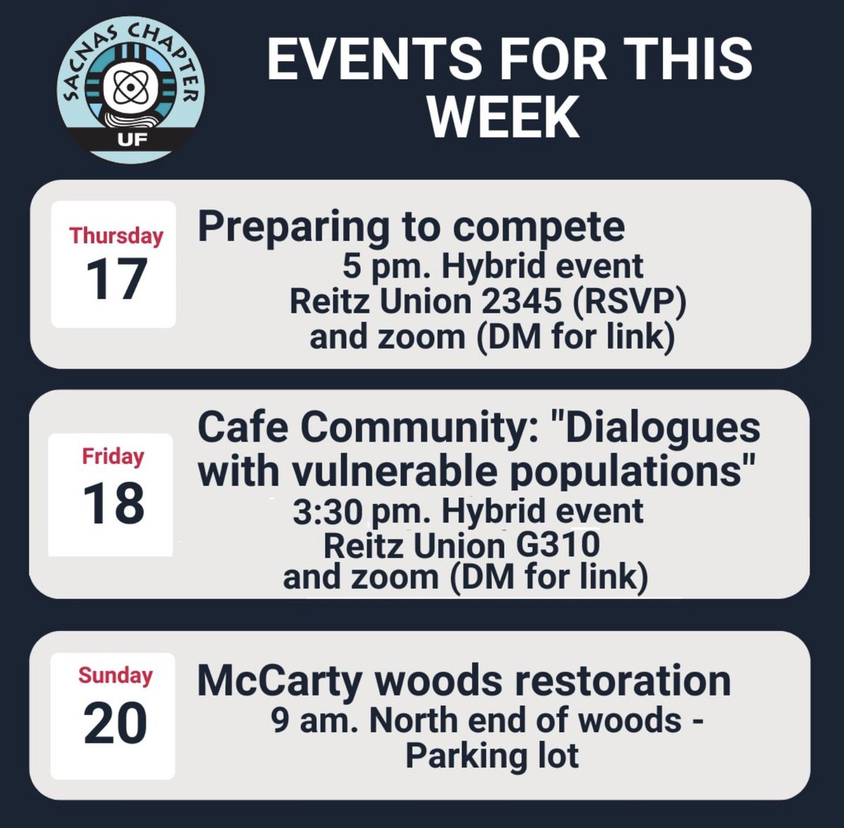 Dear SACNISTAS, we are organizing there events this week, with our collaborators #Funding #ColombianAmazon #McCartyWoods 🧵