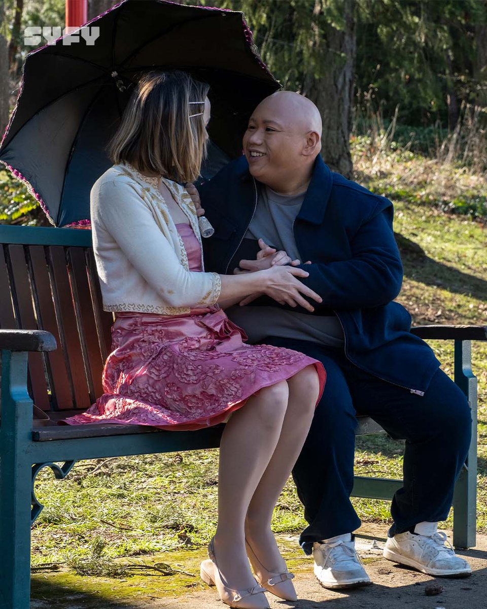 SYFY's tweet photo. Nikki = us trying to secure someone for cuffing season 😅 Get caught up in this love triangle with an all-new #ReginaldTheVampire, Wednesday 10/9c on SYFY! https://t.co/C9QGjkxWc6