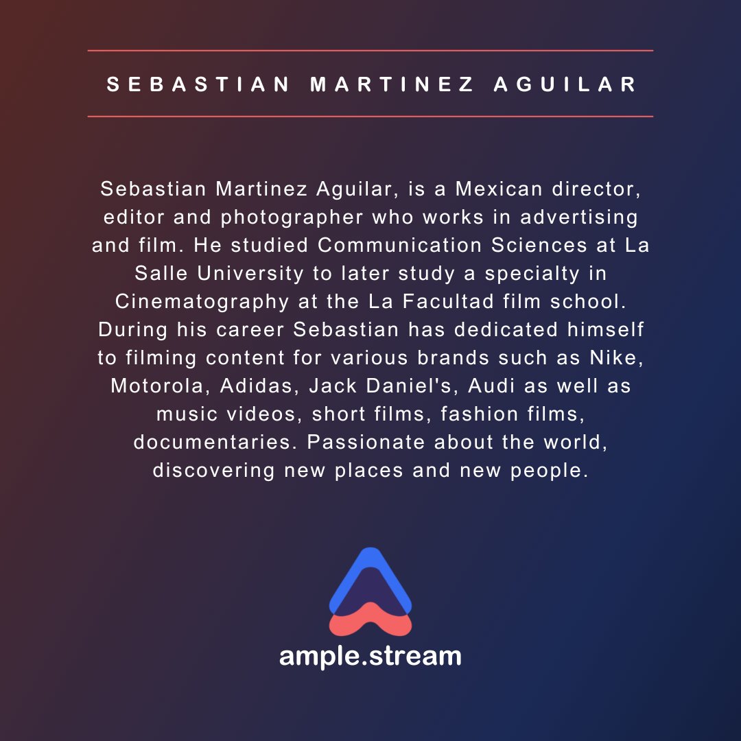 AmpleProtocol's tweet image. Meet our Creators!
@wavyvalley
 Director: Sebastian Martinez Aguilar🎬

Link up/follow: 
@_sebassssssssss
 
🤝📽️
instagram.com/_sebasssssssss…

#MeetTheCreators #Film3 #web3series
Ample.Stream - Built on #NEAR