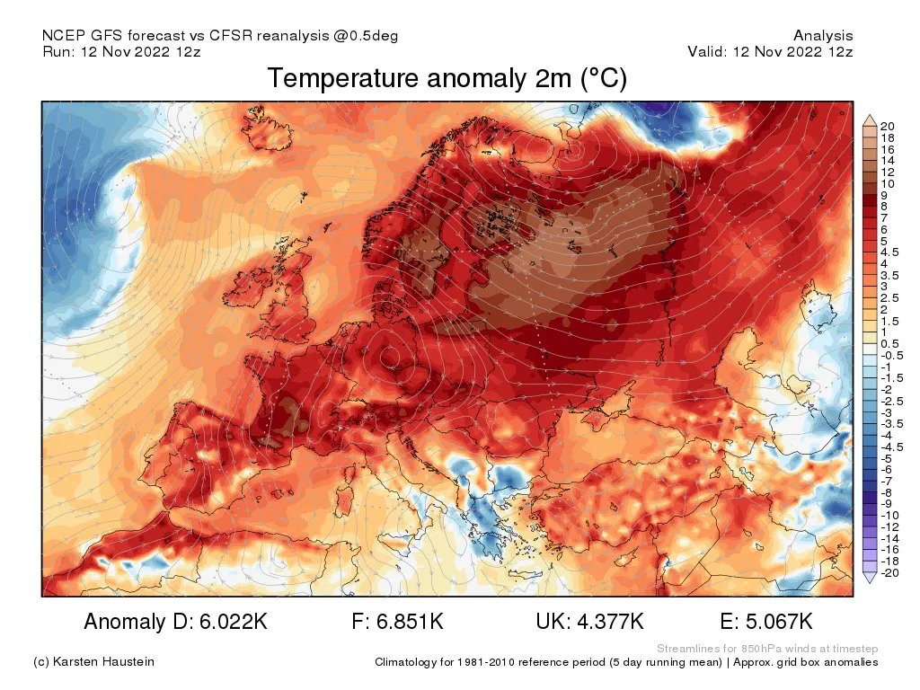 It’s 40 days till Christmas and this is what Europe looks like. It has never been this warm so late in the year.

There is no time to waste. #ActOnClimate 

#ClimateEmergency #climate #energy #renewables #cop27 #lookup