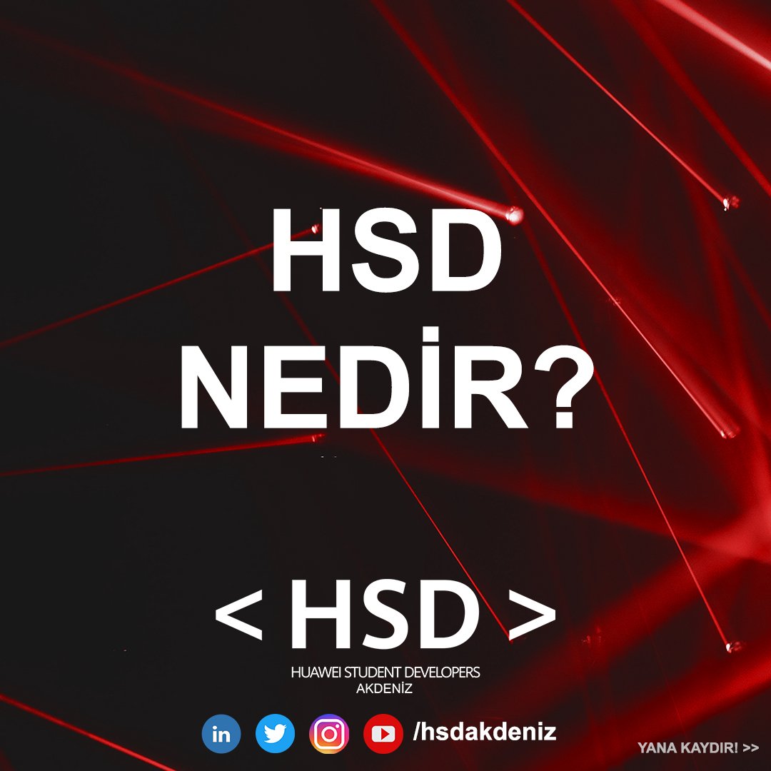 hsdakdeniz's tweet photo. “HSD Nedir?”
Huawei Student Developers nedir? Ekranı kaydır ve cevabı öğren! ✨
#Huawei #HSD #HSDAkdeniz #HSDTurkiye #HuaweiStudentDevelopers https://t.co/PpF3349n83