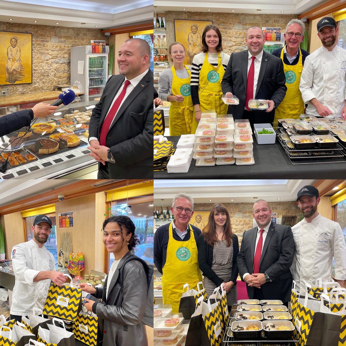 ggomez_chef's tweet image. Très heureux d’avoir parrainé le lancement de l’application @HopHopFood sur lyon. Pour lutter contre le gaspillage alimentaire et sortir les étudiants de la précarité alimentaire. Bravo à Alain Frévol et son équipe. Merci à la maison Pignol d’avoir été les premiers à s’engager.