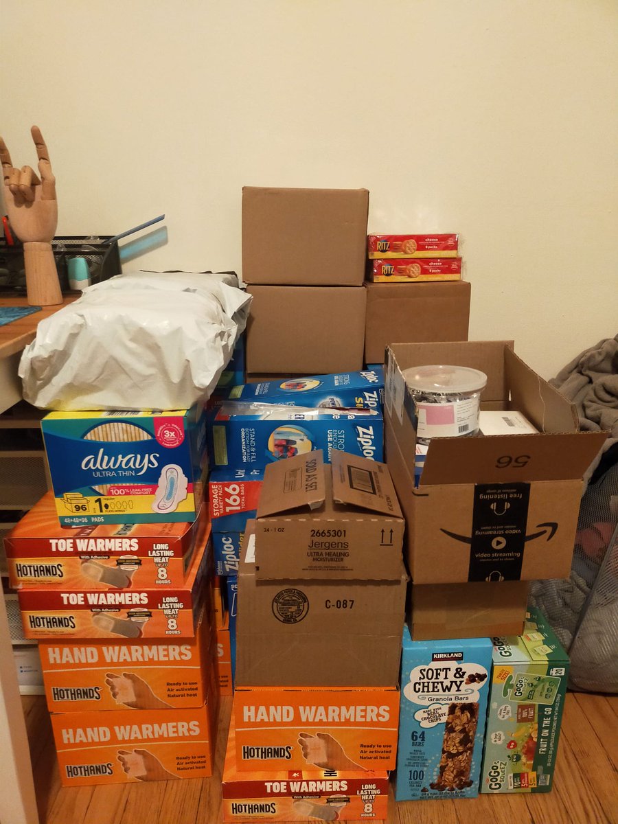 Almost there with the Winter Care Packs Thank You EVERYONE! There are still a couple of items left on the wishlist (amazon.com/hz/wishlist/ls…) and still time to donate if you would like to help! Venmo me <a href="/Anna/">Anna</a>-York-8.
