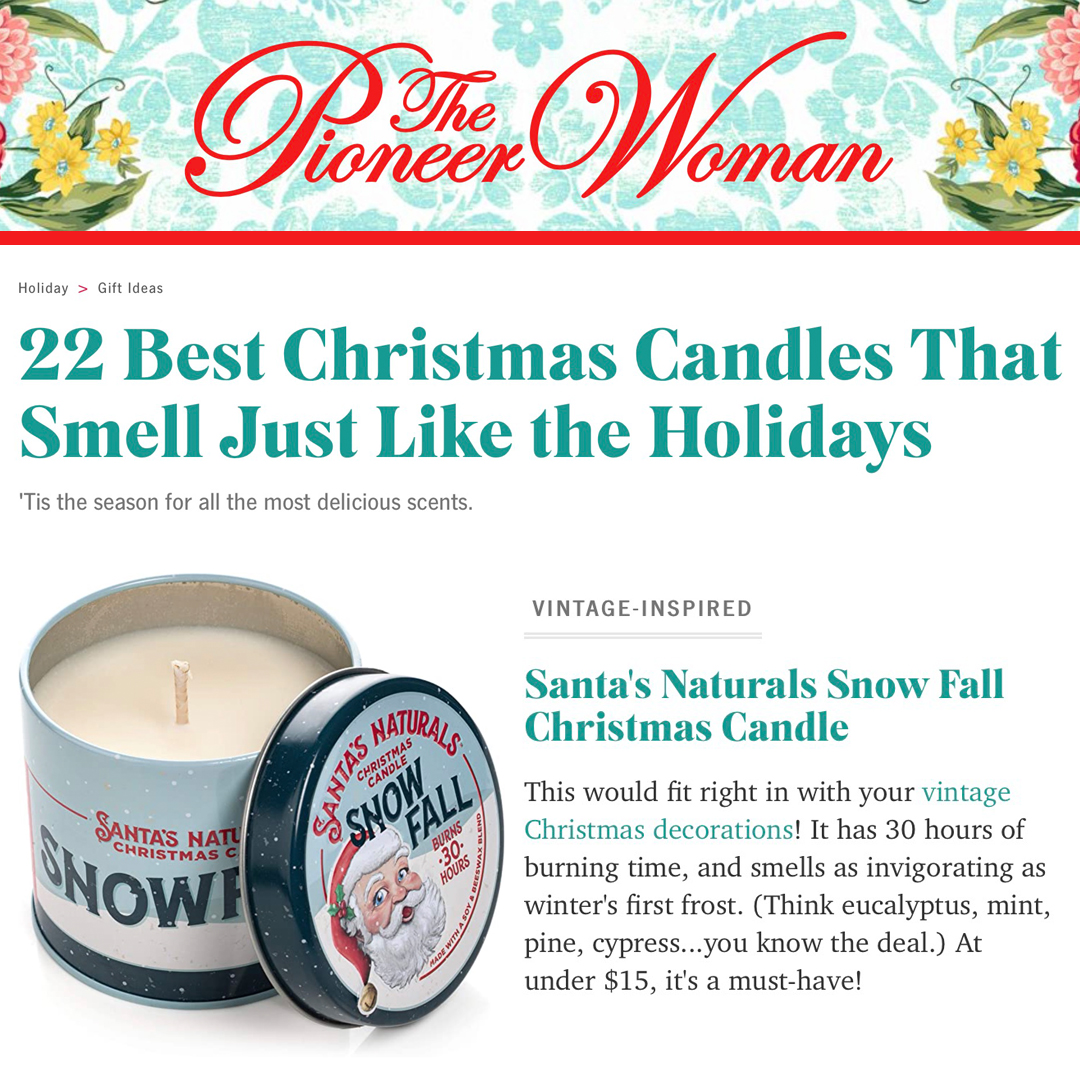 TheSplinterGrp's tweet image. We made the Nice list!  None other than @thepioneerwoman herself  listed our Santa's Naturals candle as one of her holiday favorites. The Fraser Fir-scented Santa's Naturals candle is actually OUR favorite, but who argues with The Pioneer Woman?!  @murphysnaturals