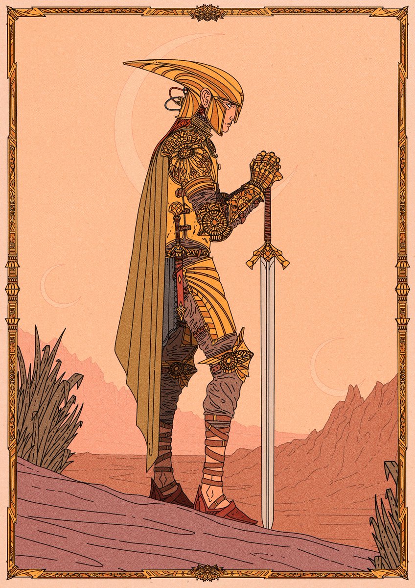 Finished! His name is 'Kelak the Swift' 

Kelak is a sanscript name meaning 'one who dances on the edge of a sword', which imo is ridiculously cool 

This is going to be dropping tomorrow with more details to come closer to the time :) There's a little extra with this one