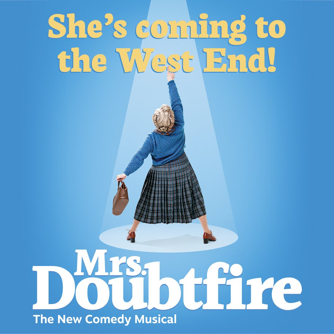 New Show: <a href="/DoubtfireUK/">Mrs. Doubtfire UK</a> is coming to #London. 

The show plays at the Shaftesbury Theatre from May 12th 2023 with <a href="/TheGabrielVick/">Gabriel Vick</a> leading the production as Daniel Hillard.

Tickets are on sale now from mrsdoubtfiremusical.co.uk

#Musical #Theatre #WestEnd